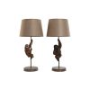 Stolná lampa Home ESPRIT Gaštanová Kov Živica 50 W 220 V 26 x 26 x 53,5 cm (2 kusov)
