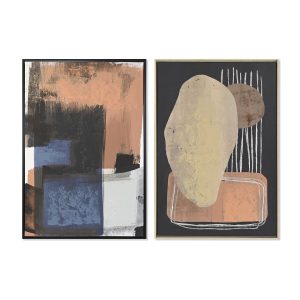 Maľba DKD Home Decor Abstraktný Mestská 83 x 4,5 x 123 cm 84 x 4,5 x 123 cm (2 kusov)