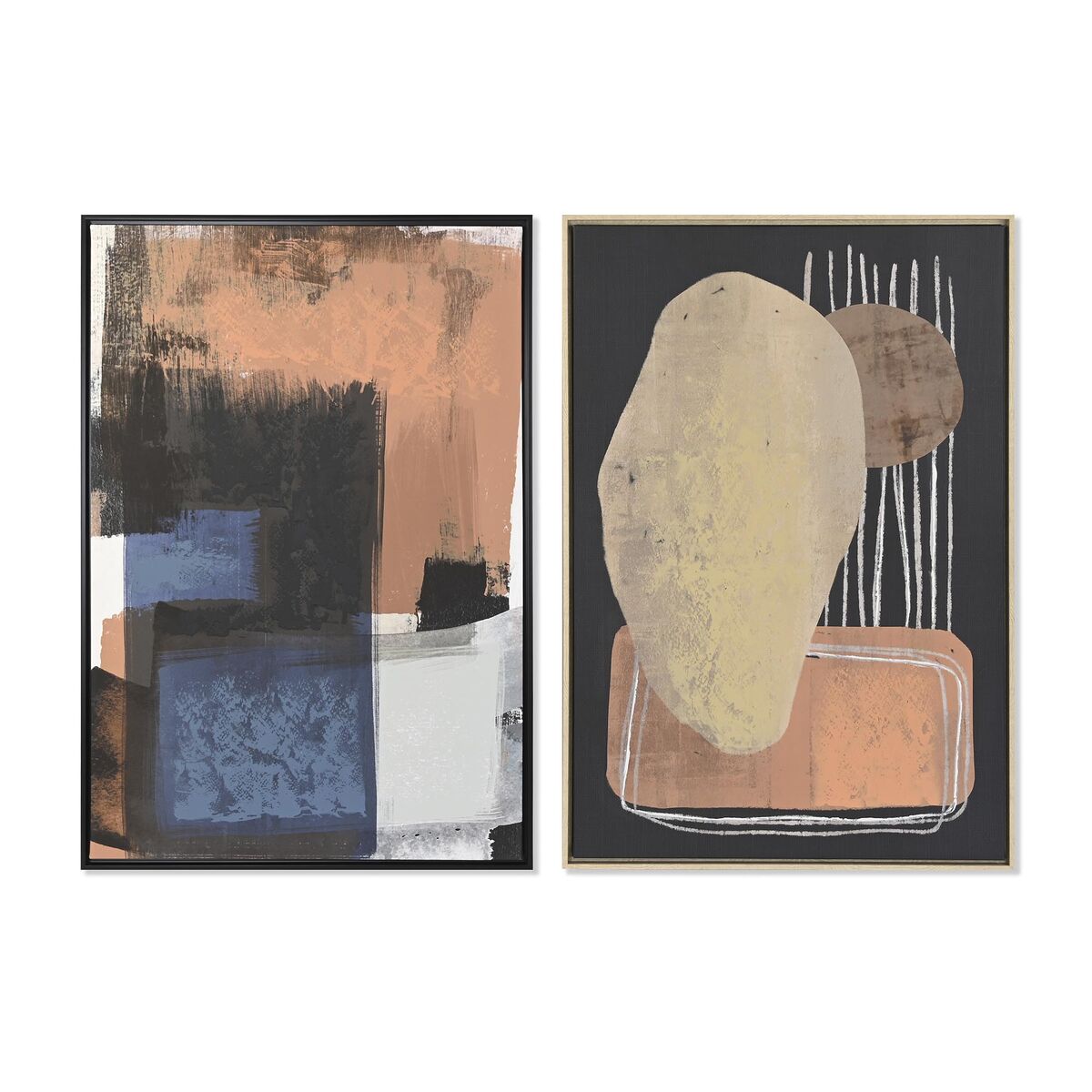 Maľba DKD Home Decor Abstraktný Mestská 83 x 4,5 x 123 cm 84 x 4,5 x 123 cm (2 kusov)