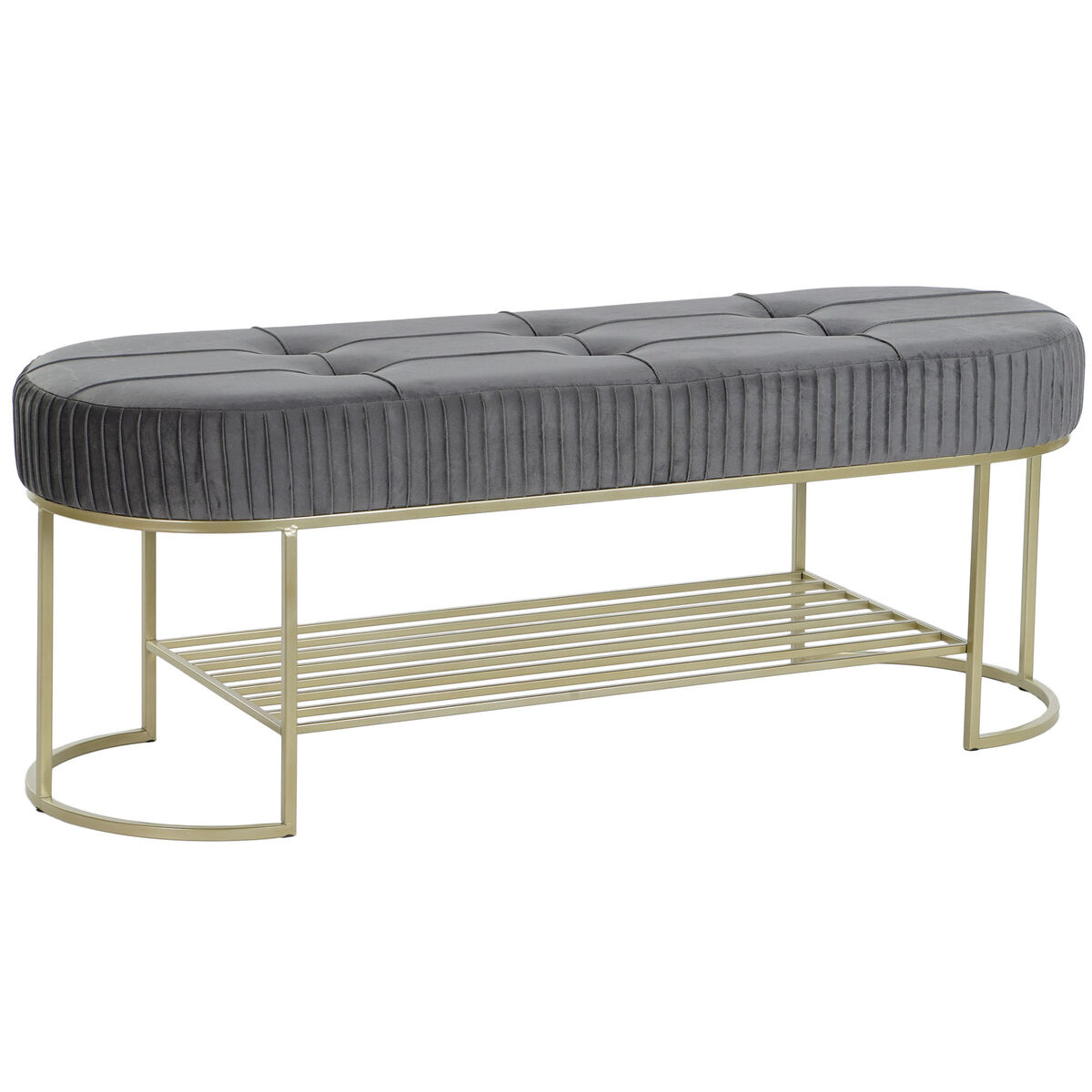 Stolička DKD Home Decor Sivá Zlatá Kov 120 x 40 x 45 cm