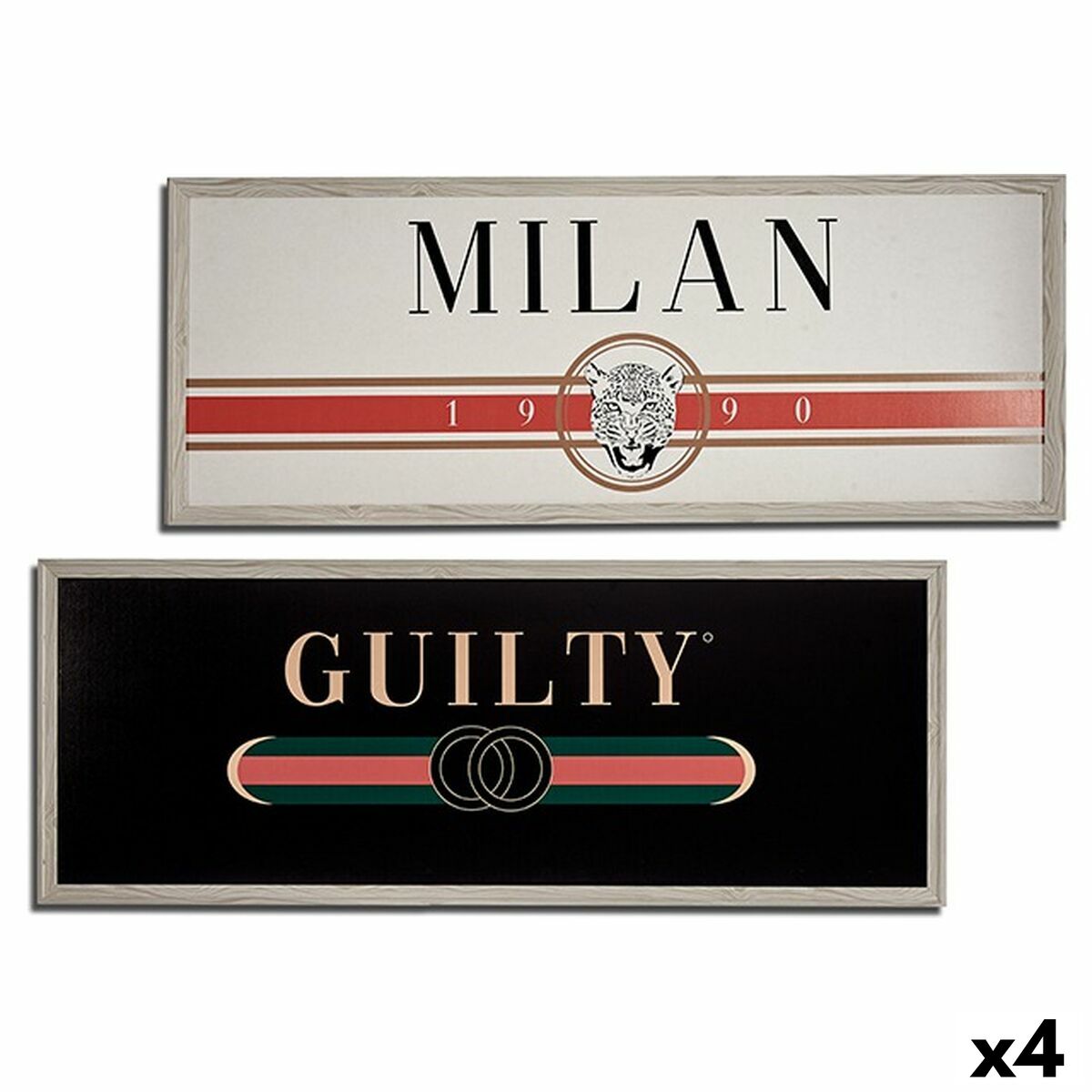 Maľba GUILTY MILAN drevotriesková doska 2 x 46 x 121 cm (4 kusov)