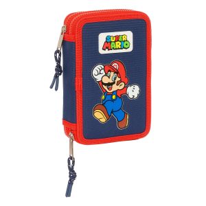 Dvojitý peračník PLUMIER Super Mario World Námornícka modrá 12.5 x 19.5 x 4 cm 28 Kusy