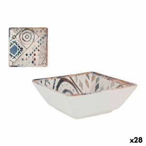 Miska La Mediterránea Grecia Porcelán Modrá Gaštanová 13 x 13 x 5 cm (28 kusov)