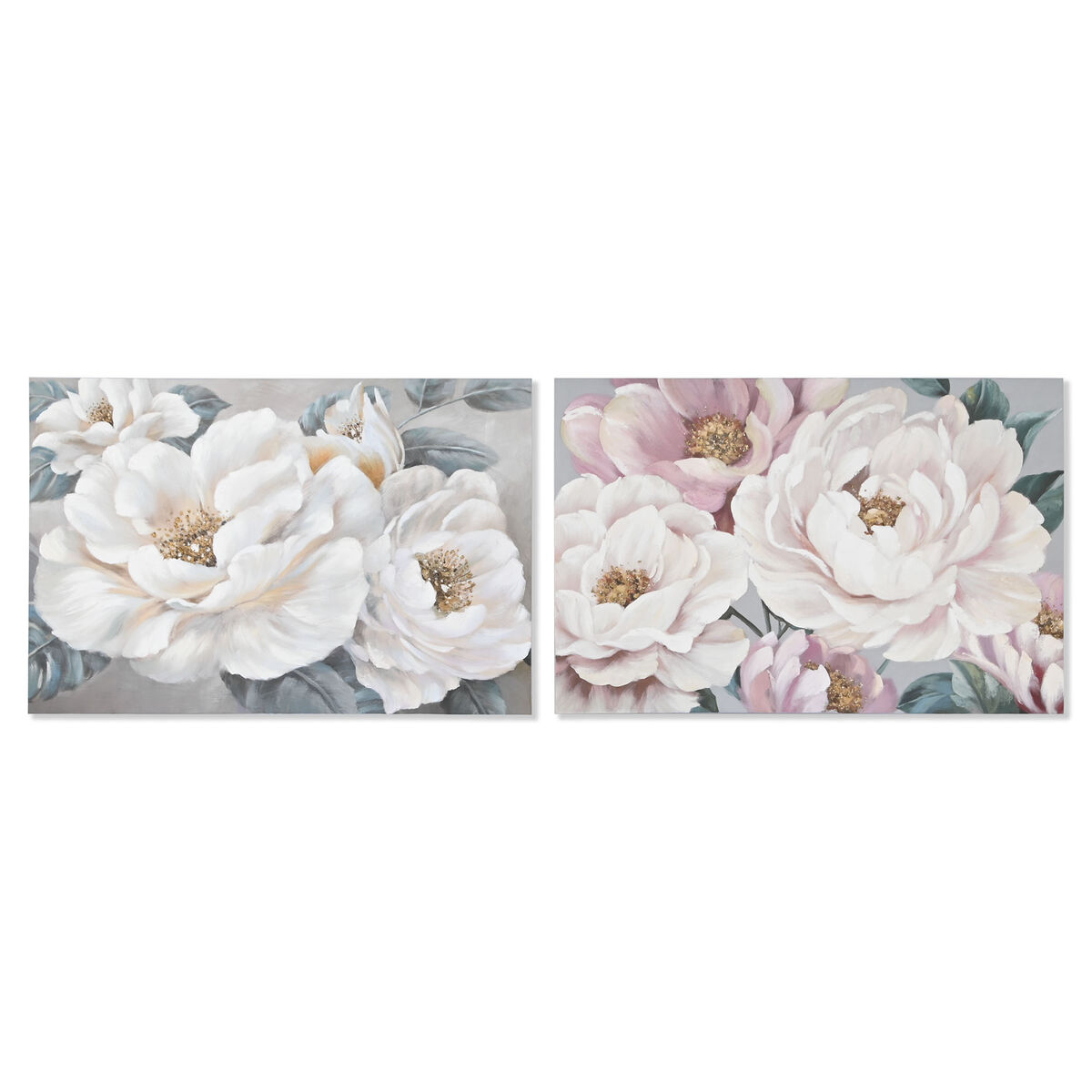 Maľba Home ESPRIT Ruží Romantický 120 x 3,7 x 80 cm (2 kusov)