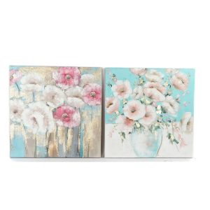 Maľba DKD Home Decor 99,5 x 3,5 x 99,5 cm Váza Shabby Chic (2 kusov)