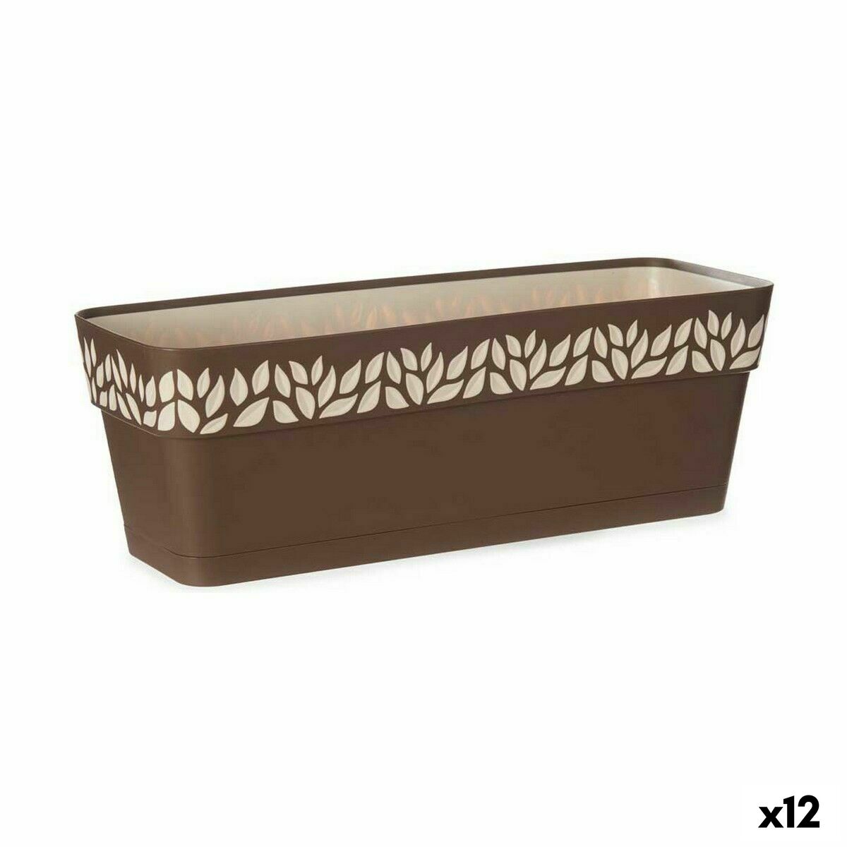 Samozavlažovací hrantík Stefanplast Cloe Gaštanová Plastické 49,5 x 17 x 19 cm (12 kusov)