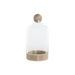 Váza Home ESPRIT Transparentná Prírodná Drevo Sklo 21 x 21 x 42 cm