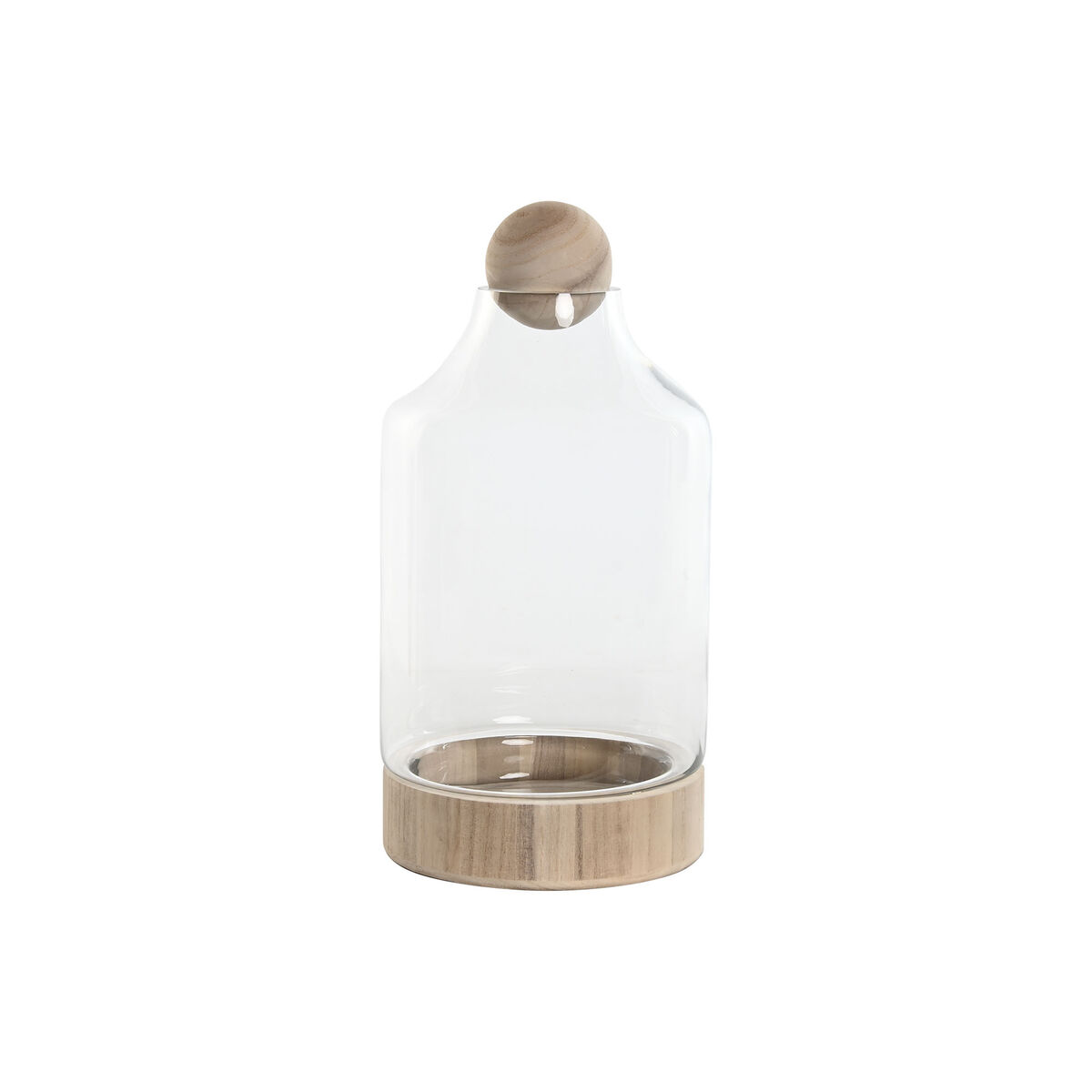 Váza Home ESPRIT Transparentná Prírodná Drevo Sklo 21 x 21 x 42 cm