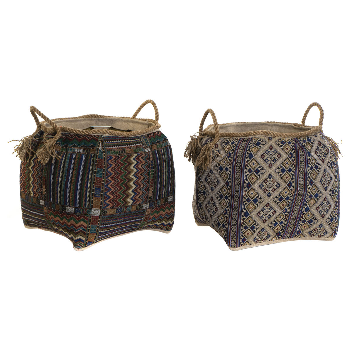 Kôš DKD Home Decor Prírodné vlákno 41 x 41 x 40 cm Boho (2 kusov)
