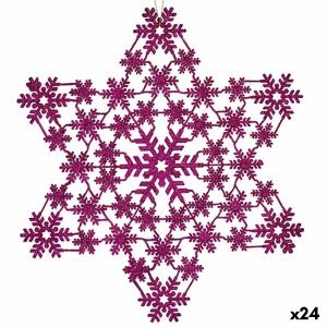 Vianočná ozdoba Hviezda Fuchsiová 29 x 0,1 x 32 cm (24 kusov)