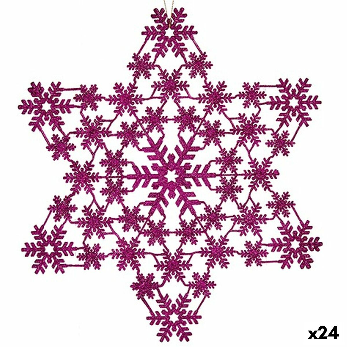 Vianočná ozdoba Hviezda Fuchsiová 29 x 0,1 x 32 cm (24 kusov)