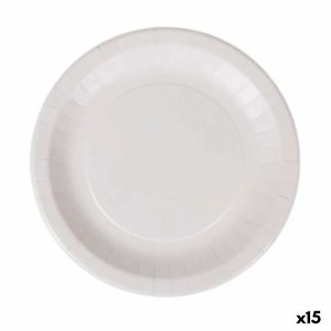 Sada tanierov Algon Jednorázový; nevratný Biela Kartón 28 cm (15 kusov)
