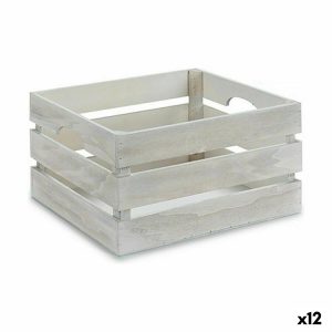 Ozdobná krabica Biela Drevo 36 x 18 x 26 cm (12 kusov)