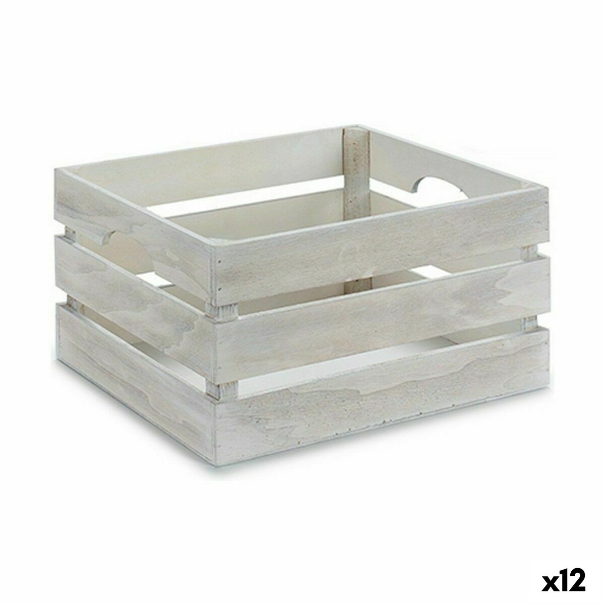 Ozdobná krabica Biela Drevo 36 x 18 x 26 cm (12 kusov)