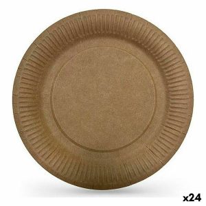 Sada tanierov Algon Jednorázový; nevratný Kraft papier 10 Kusy 20 cm (24 kusov)