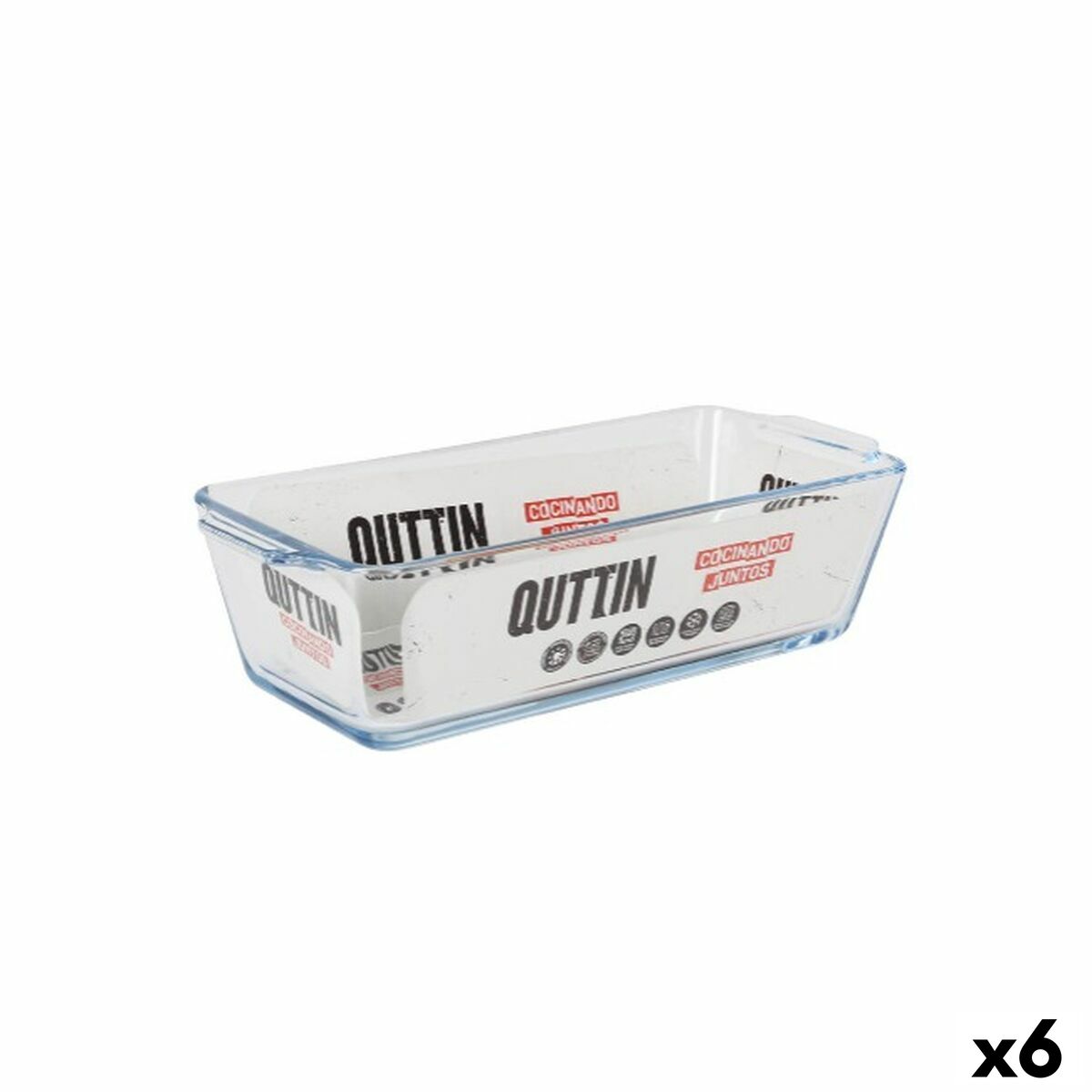 Kuchynská Misa Quttin Sklo Obdĺžnikový 825 ml 23,1 x 10 x 6,1 cm (6 kusov)