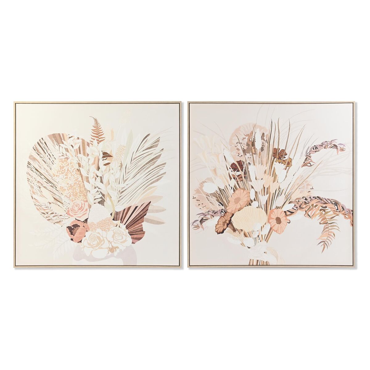Maľba DKD Home Decor 100 x 4 x 100 cm Mestská (2 kusov)