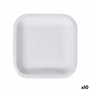 Sada tanierov Algon Jednorázový; nevratný Biela Kartón 20 cm (10 kusov)