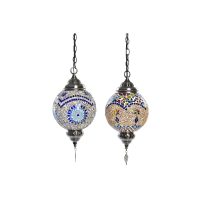 Stropné svetlo DKD Home Decor Sklo Kov 20 x 20 x 36 cm Viacfarebná 50 W (2 kusov)