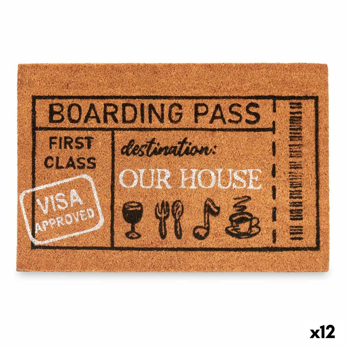 Rohožka Boarding Pass Prírodná 60 x 1 x 40 cm (12 kusov)