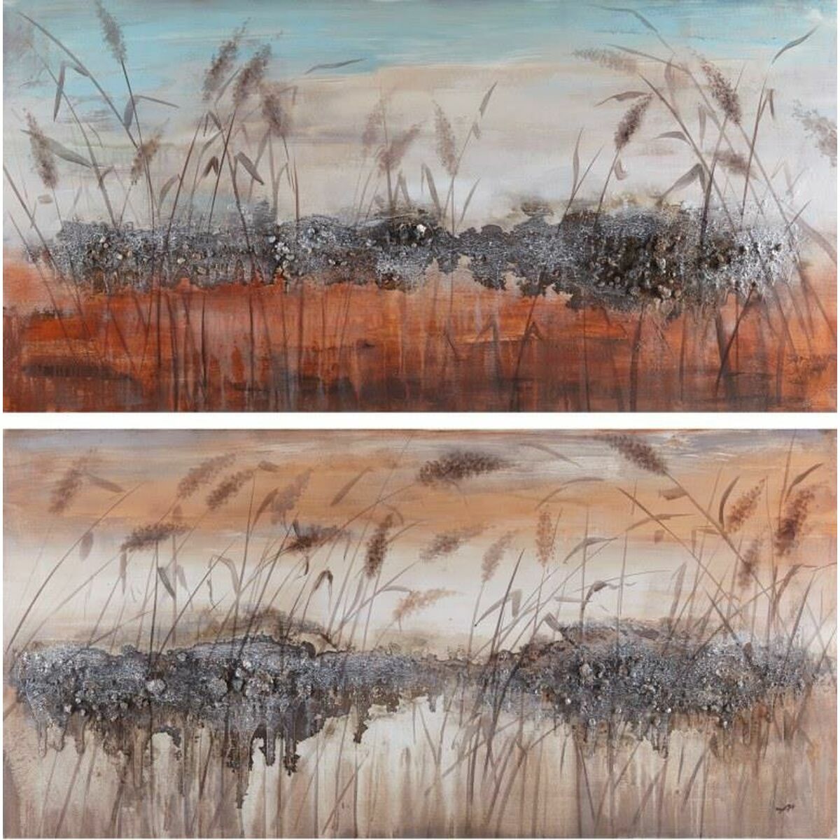 Maľba DKD Home Decor 140 x 3,5 x 70 cm Moderný (2 kusov)