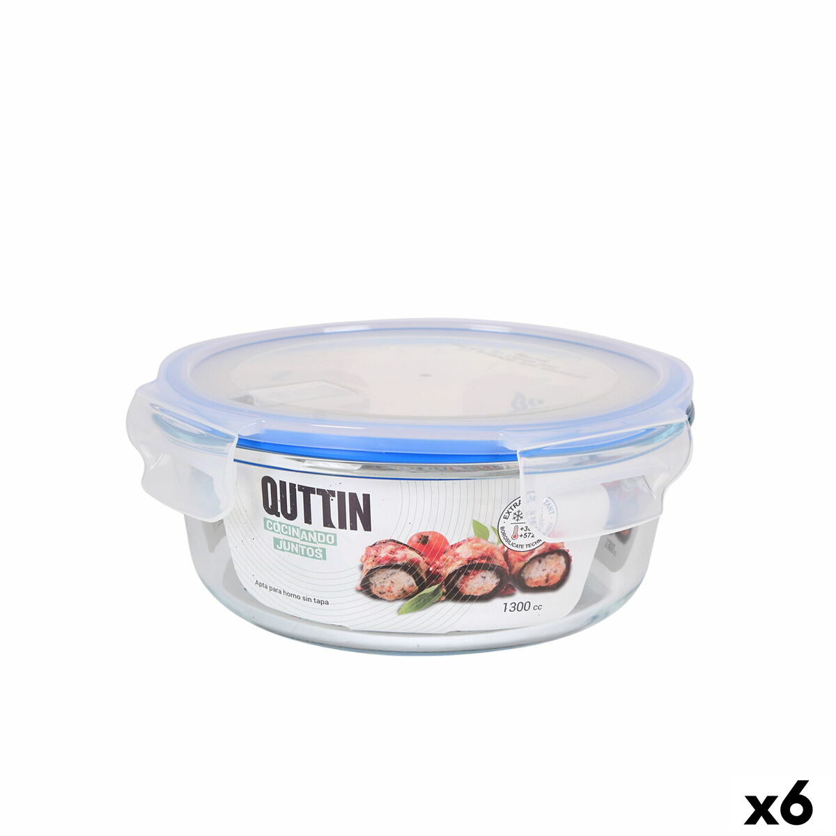 Tepelný obedár Quttin Okrúhla 1,3 L (6 kusov)