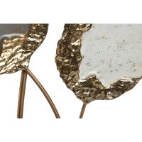 Dekorácia na stenu Home ESPRIT Sivá Zlatá Moderný Kvetina 31 x 2,5 x 89,5 cm (2 kusov)
