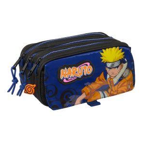 Trojitý peračník Naruto Ninja Modrá Čierna 21,5 x 10 x 8 cm
