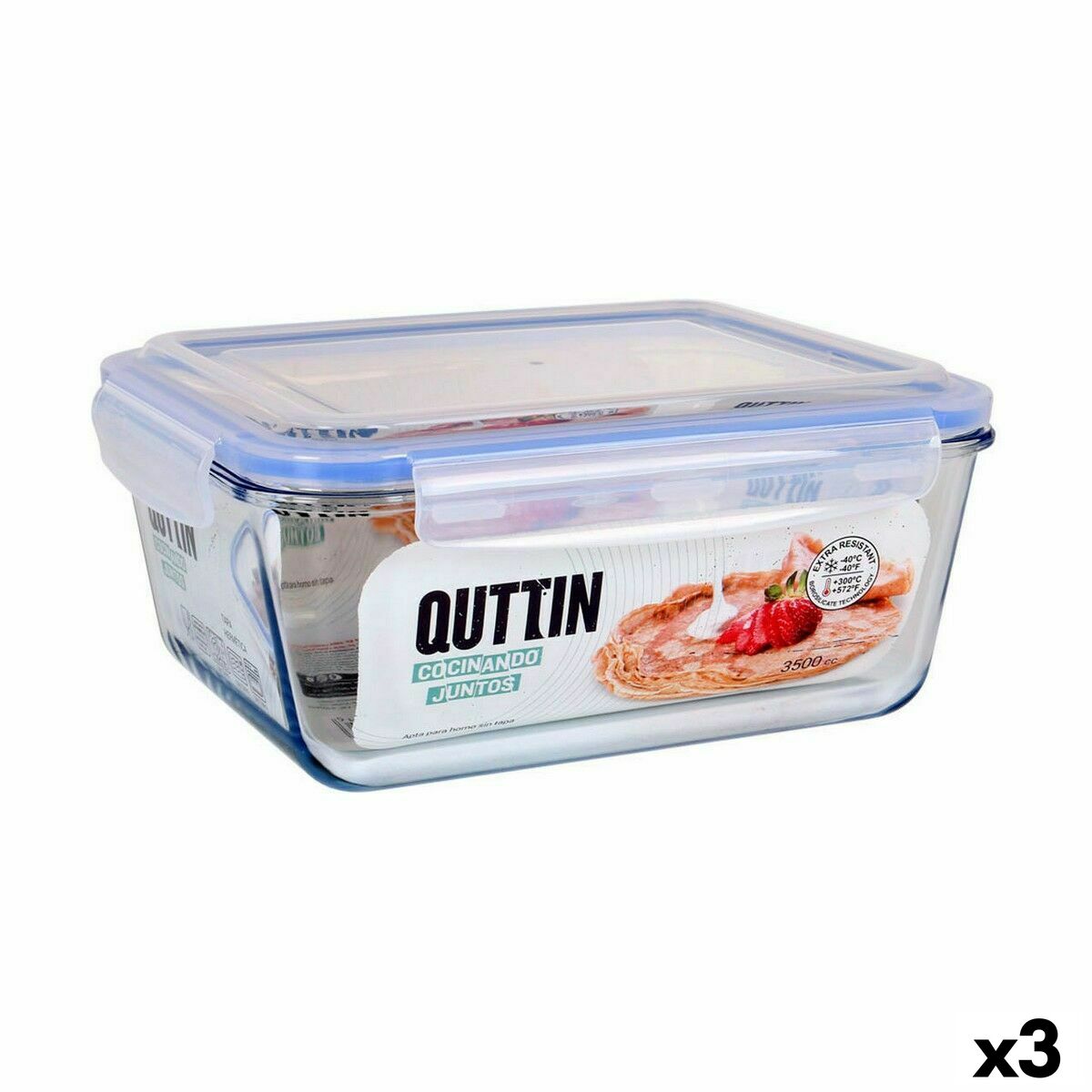 Tepelný obedár Quttin Obdĺžnikový 3,5 L (3 kusov)
