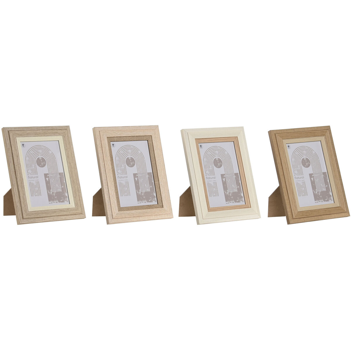 Rám na fotografie Home ESPRIT Viacfarebná Sklo Drevo MDF Škandinávsky 13 x 2,8 x 18 cm (4 kusov)