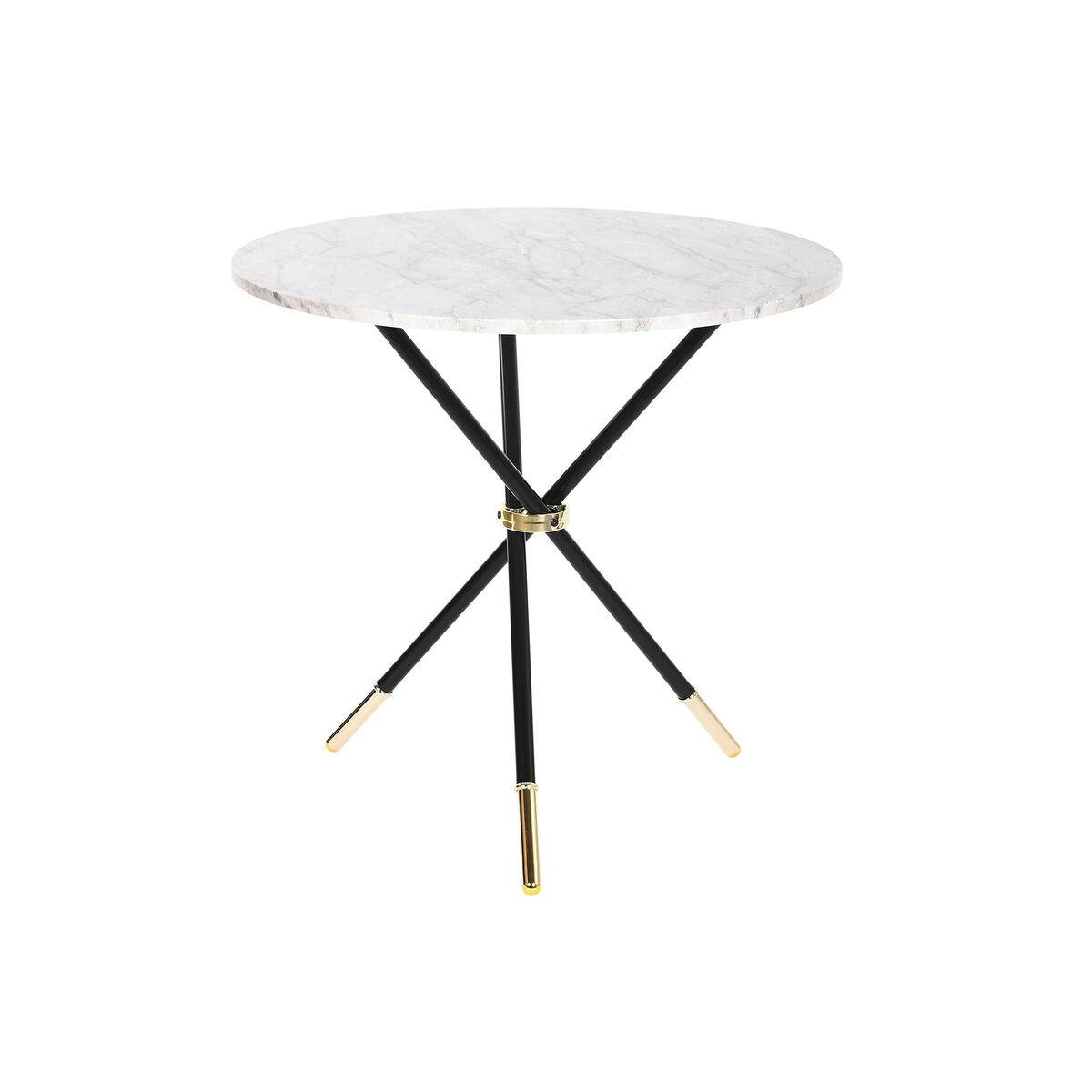 Postranný stolík DKD Home Decor Biela Čierna Zlatá Kov Drevo MDF 80 x 80 x 76 cm