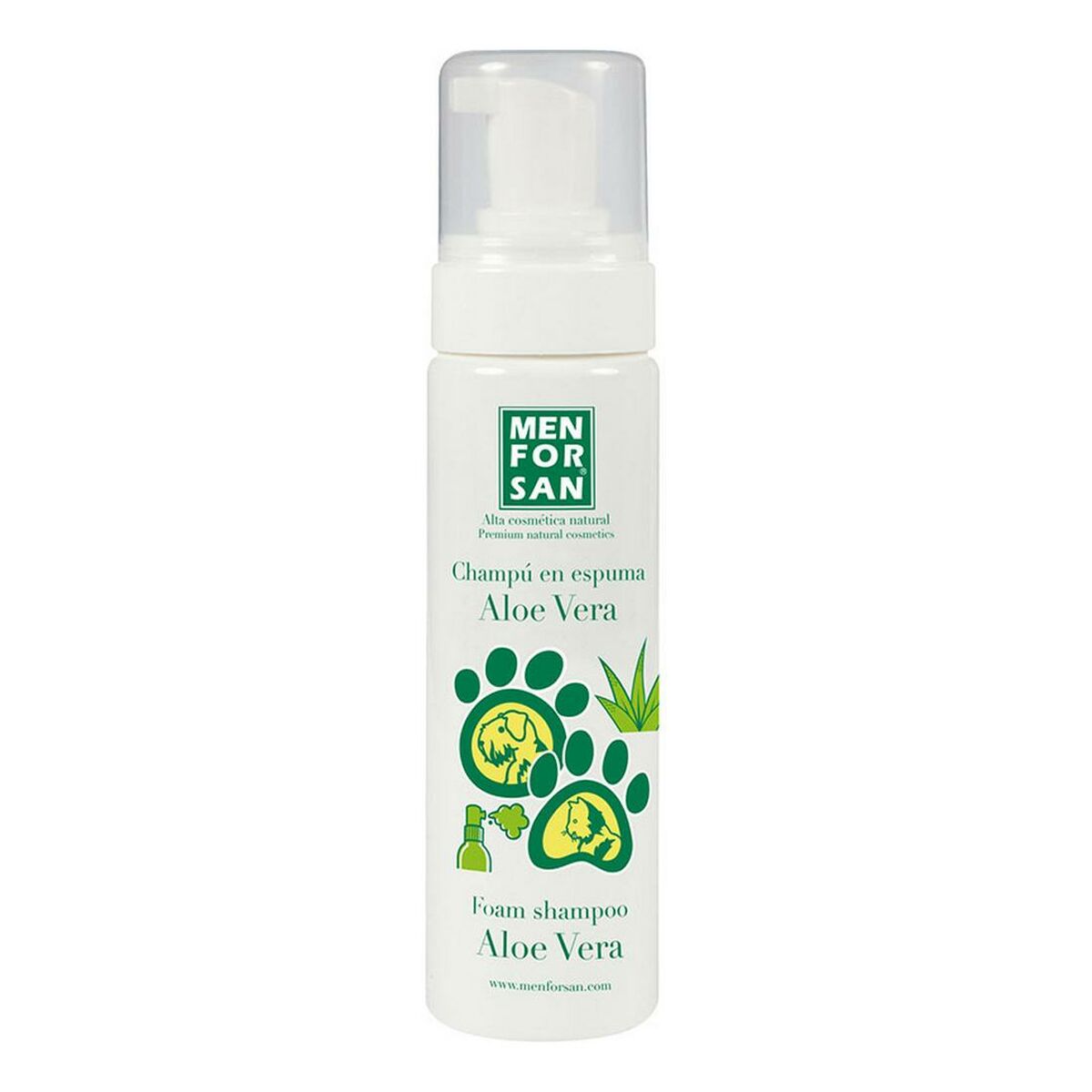 Šampón pre domáce zvieratká Menforsan pes Aloe vera Mačiek 200 ml