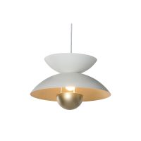 Stropné svetlo Home ESPRIT Biela Zlatá Kov 50 W 36 x 36 x 22 cm