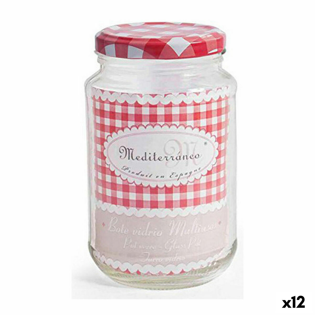 Sklenená nádoba Mediterraneo A-370 Viacúčelové Sklo 370 ml 7,2 x 12 cm (12 kusov)
