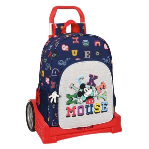Školská taška na kolieskach Mickey Mouse Clubhouse Only one Námornícka modrá (33 x 42 x 14 cm)