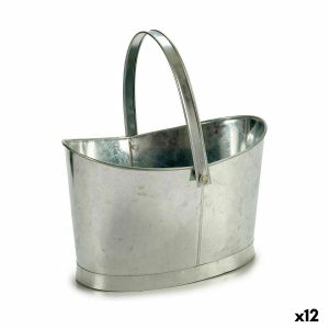 Kvetináč Kôš Striebristý Zinok 21 x 19,5 x 35,5 cm (12 kusov)