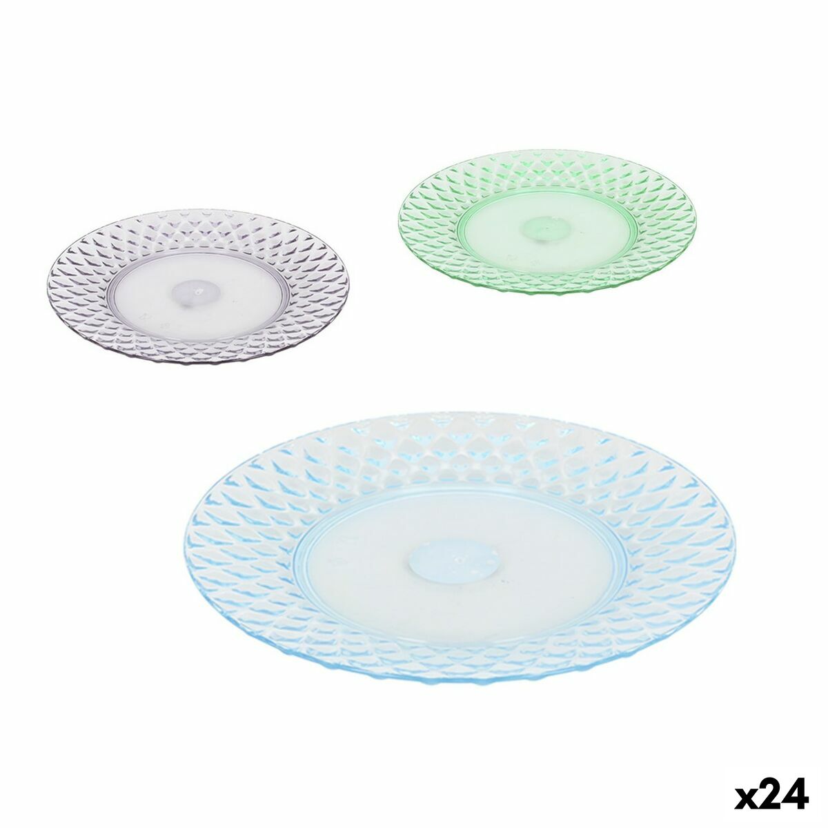 Plochý tanier La Mediterránea Plastické 19 x 19 x 2 cm (24 kusov)