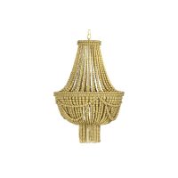 Stropné svetlo DKD Home Decor Kov Gaštanová Žltá 40 W Drevo MDF (40 x 40 x 60 cm)