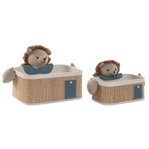 Súprava košíkov Home ESPRIT zelená Prírodná 40 x 32 x 27 cm (2 Kusy)