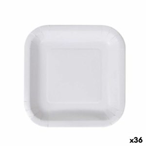Sada tanierov Algon Jednorázový; nevratný Biela Kartón 20 cm (36 Kusov)