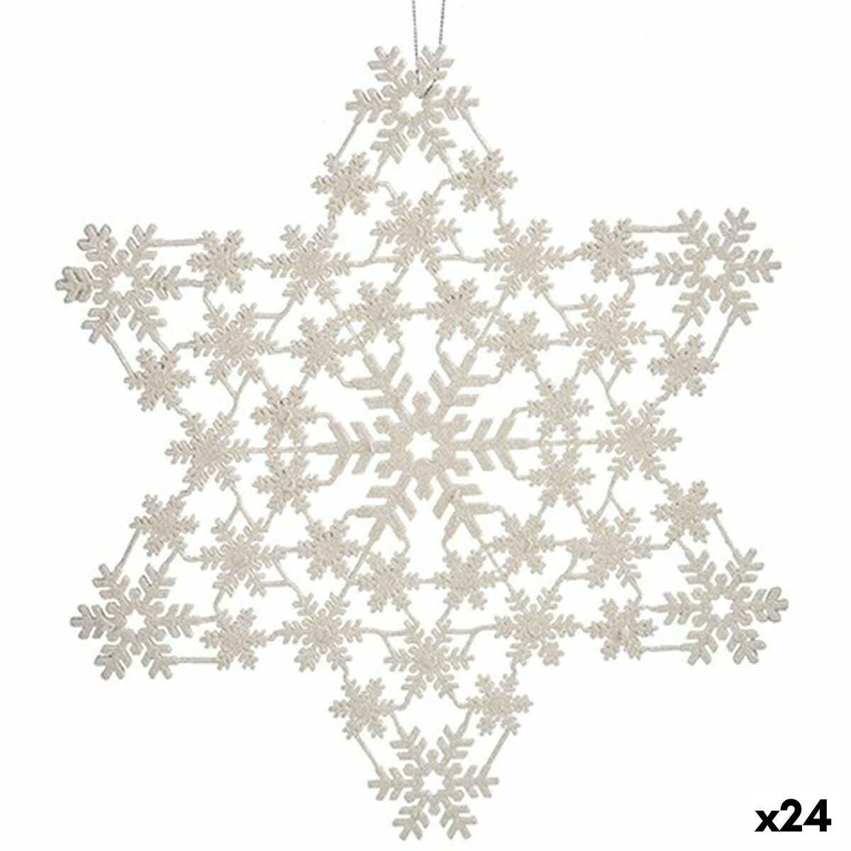 Vianočná ozdoba Hviezda Perleť 31,5 x 32 x 0,1 cm (24 kusov)