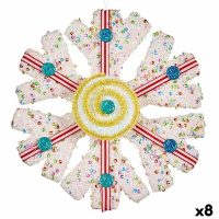 Vianočná ozdoba Snehové vločky Biela Červená 17 x 6 x 17 cm (8 kusov)