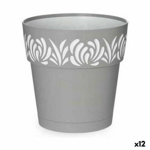 Samozavlažovací kvetináč Stefanplast Gaia Sivá Plastické 19 x 19 x 19 cm (12 kusov)