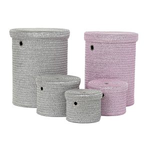 Súprava košíkov DKD Home Decor Polypropylén (Obnovené A)