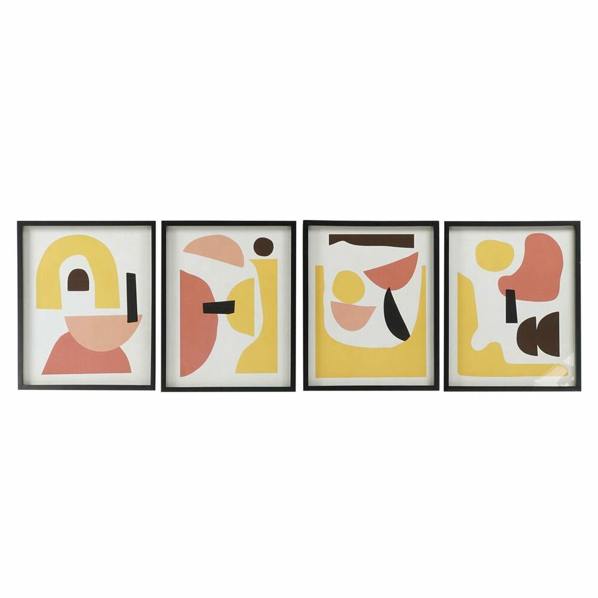 Maľba DKD Home Decor 40 x 2,5 x 50 cm Abstraktný Škandinávsky (4 Kusy)