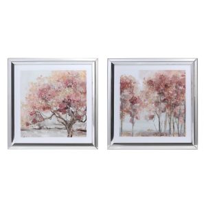 Maľba DKD Home Decor 69 x 2,5 x 69 cm Stromy Tradičný (2 kusov)