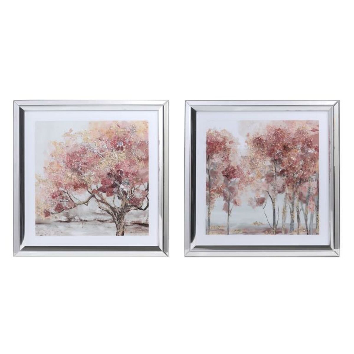 Maľba DKD Home Decor 69 x 2,5 x 69 cm Stromy Tradičný (2 kusov)
