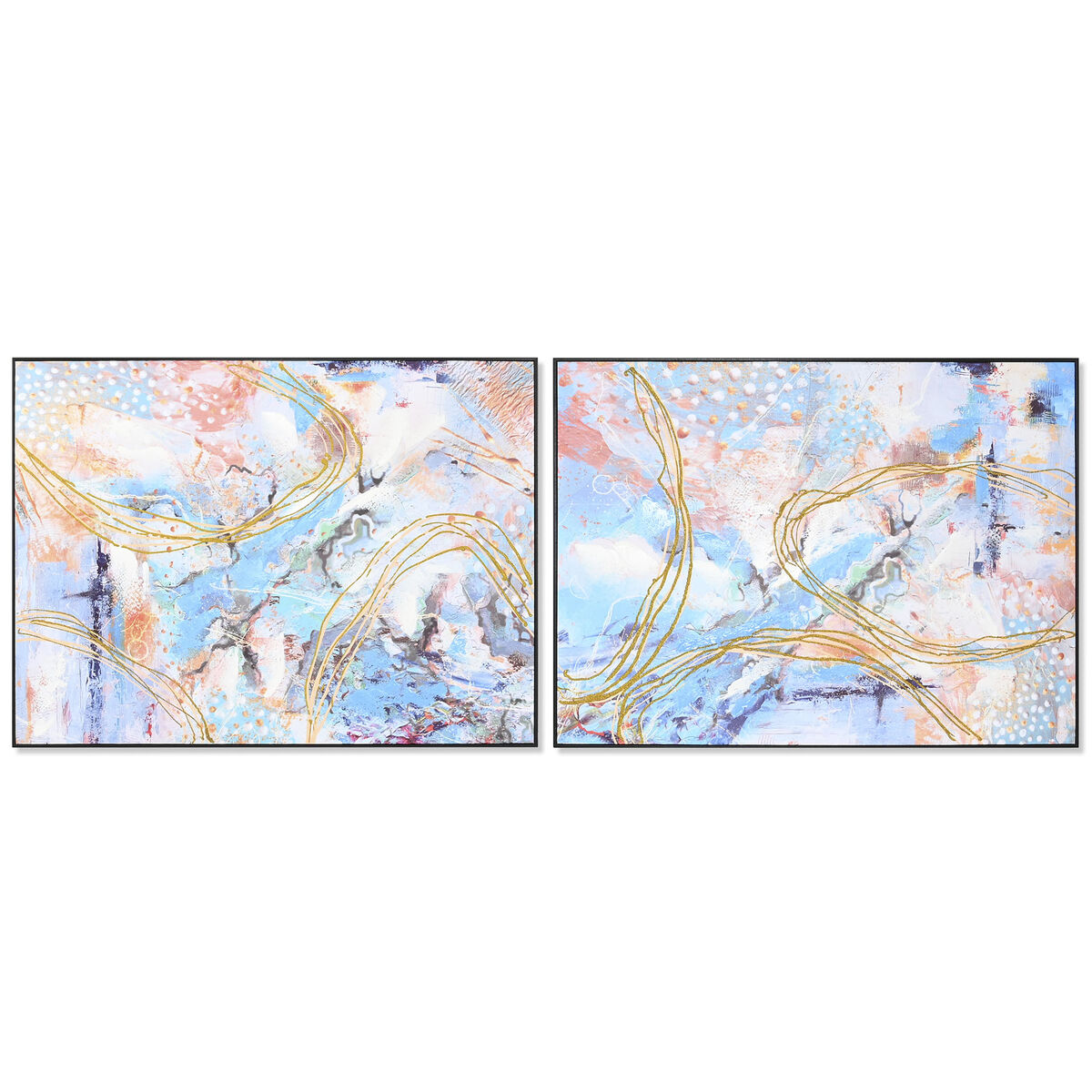 Maľba DKD Home Decor 122 x 4,5 x 92 cm Abstraktný Moderný (2 kusov)