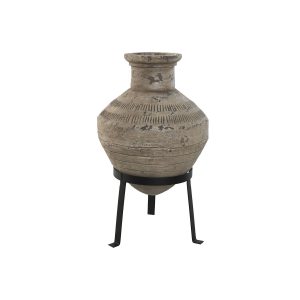 Váza Home ESPRIT Čierna Béžová Kov Magnézium 28 x 28 x 47 cm