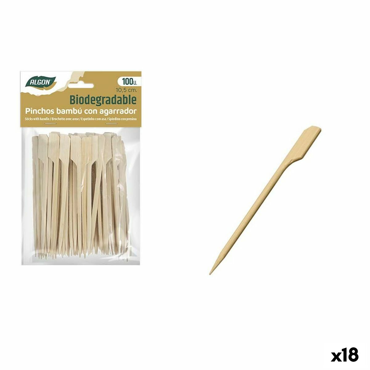 Sada grilovacích ihiel Algon Bambus 100 Kusy 10,5 cm (18 kusov)
